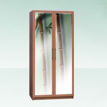 Шкаф 2-ух створчатый с перегородкой и зеркалами